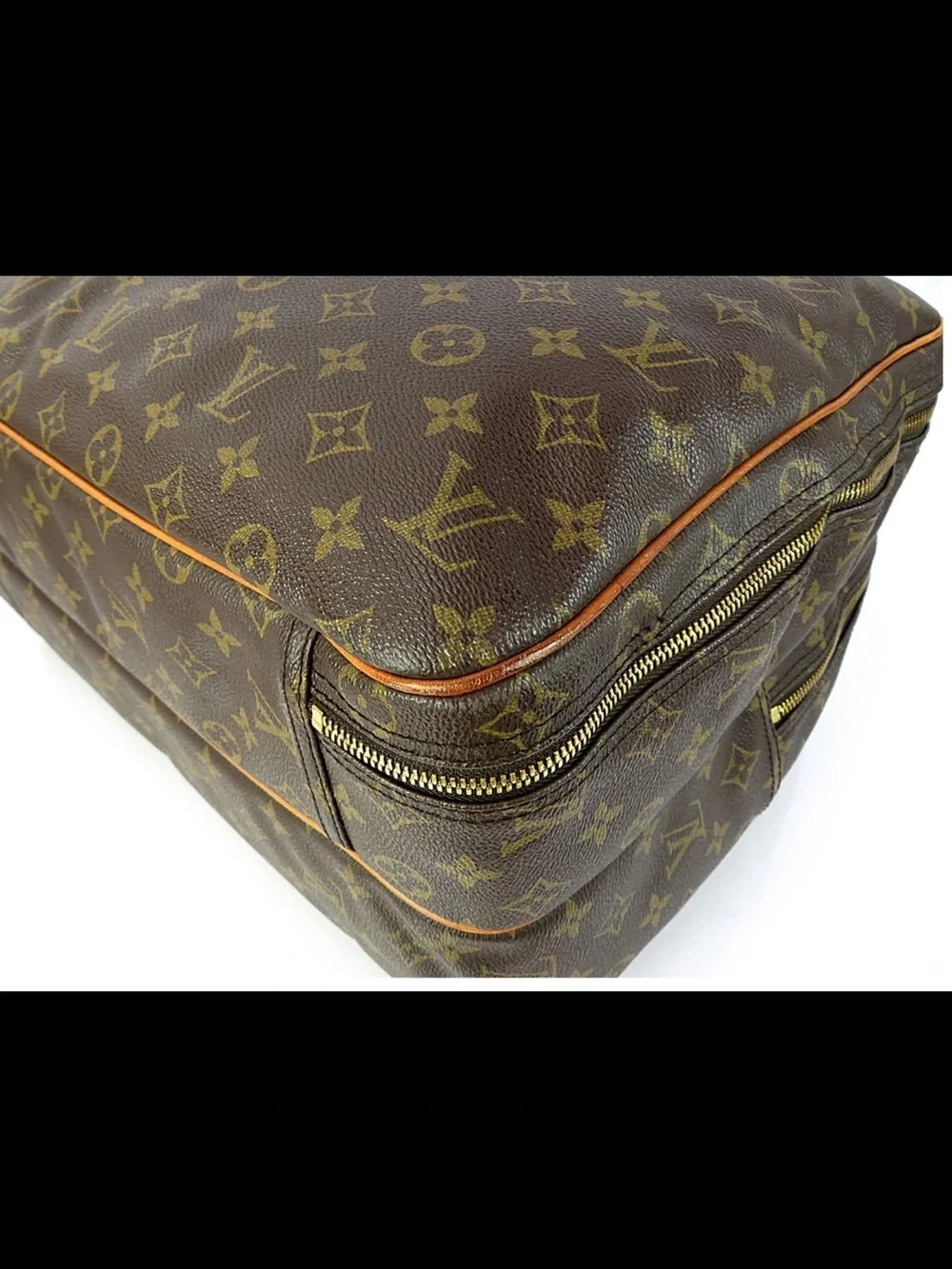 Louis Vuitton Brown Monogram Leather Trim Briefcase